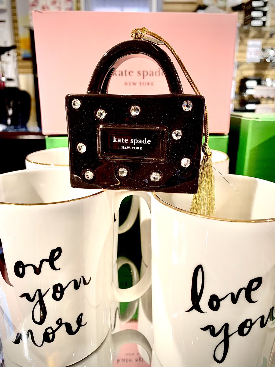Studio24E's tweet image. kate spade NEW YORK has landed at Studio24E and we are loving this blinged out ornament! 🤩🪩👜💎💚🩷💚🩷 #katespade #katespadenewyork #studio24e
