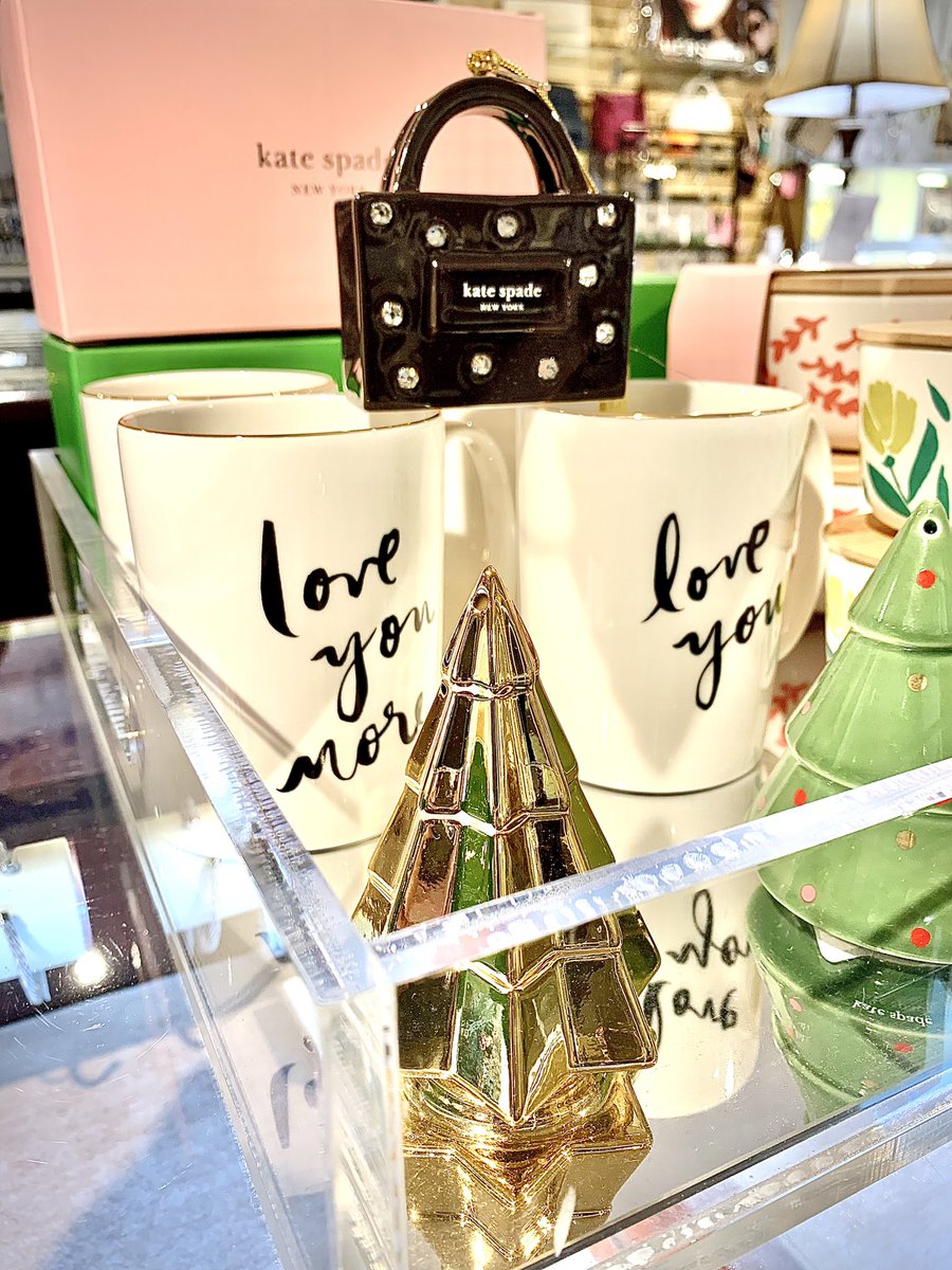 Studio24E's tweet image. kate spade NEW YORK has landed at Studio24E and we are loving this blinged out ornament! 🤩🪩👜💎💚🩷💚🩷 #katespade #katespadenewyork #studio24e