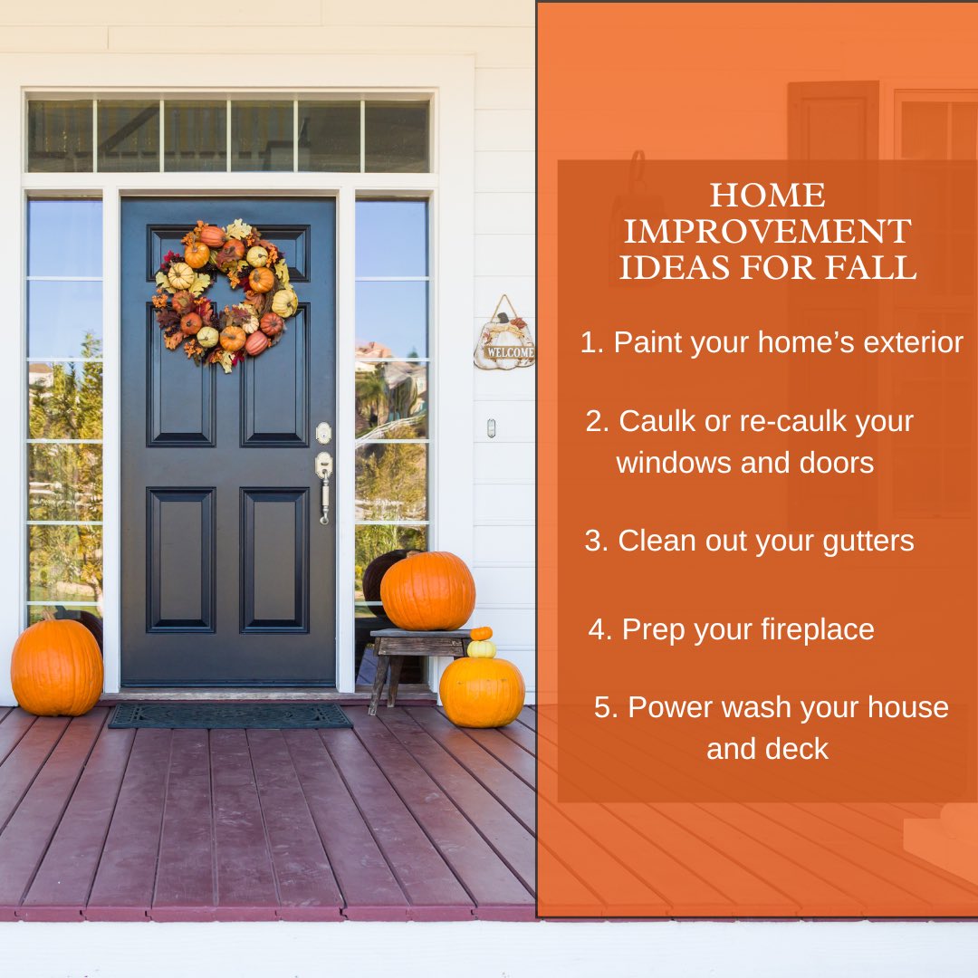 Fall is the season for home refreshes! Here are some easy fall home improvement ideas to help homeowners stay ahead of the season.