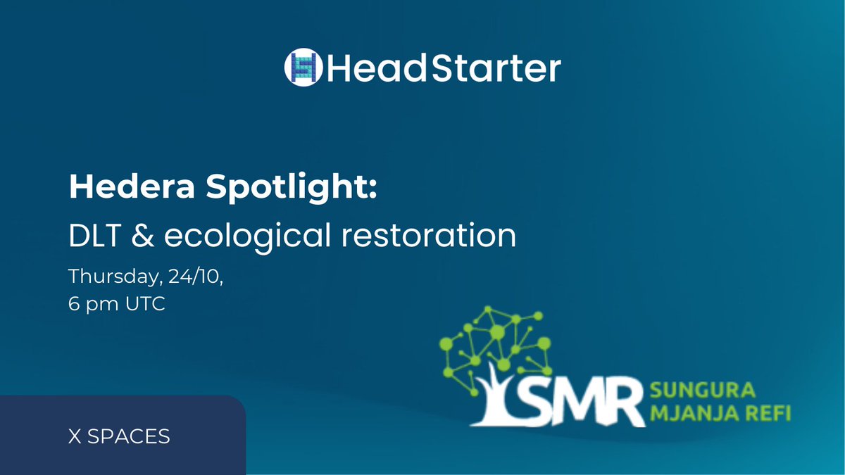 Why do we need a decentralized ecosystem that integrates real-world linked NFTs with carbon emission compensation?

Come to find the answer from <a href="/SunguraMj_REFi/">SMR - (Sungura Mjanja Refi)🌳🌳🌳</a>  in our Hedera Spotlight spaces, Thursday 24/10 at 6 pm UTC.

x.com/i/spaces/1MYGN…

<a href="/hedera/">Hedera</a> $HBAR  $HST #Ecology