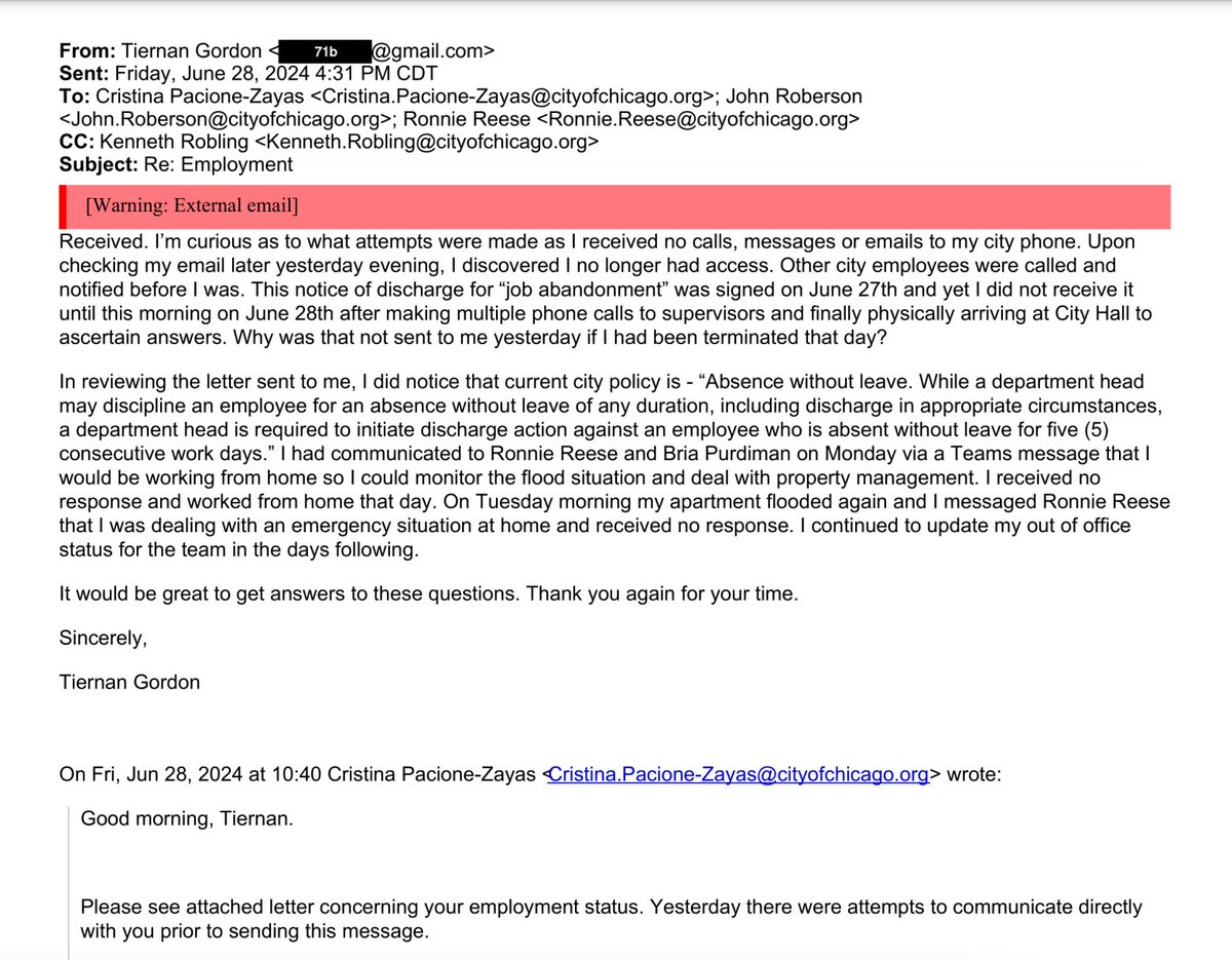 byaliceyin's tweet image. Our story has been updated w some updates on Reese’s tenure, including a recent incident in which his staffer was fired after taking off work bc of a flood, FOIA records show: