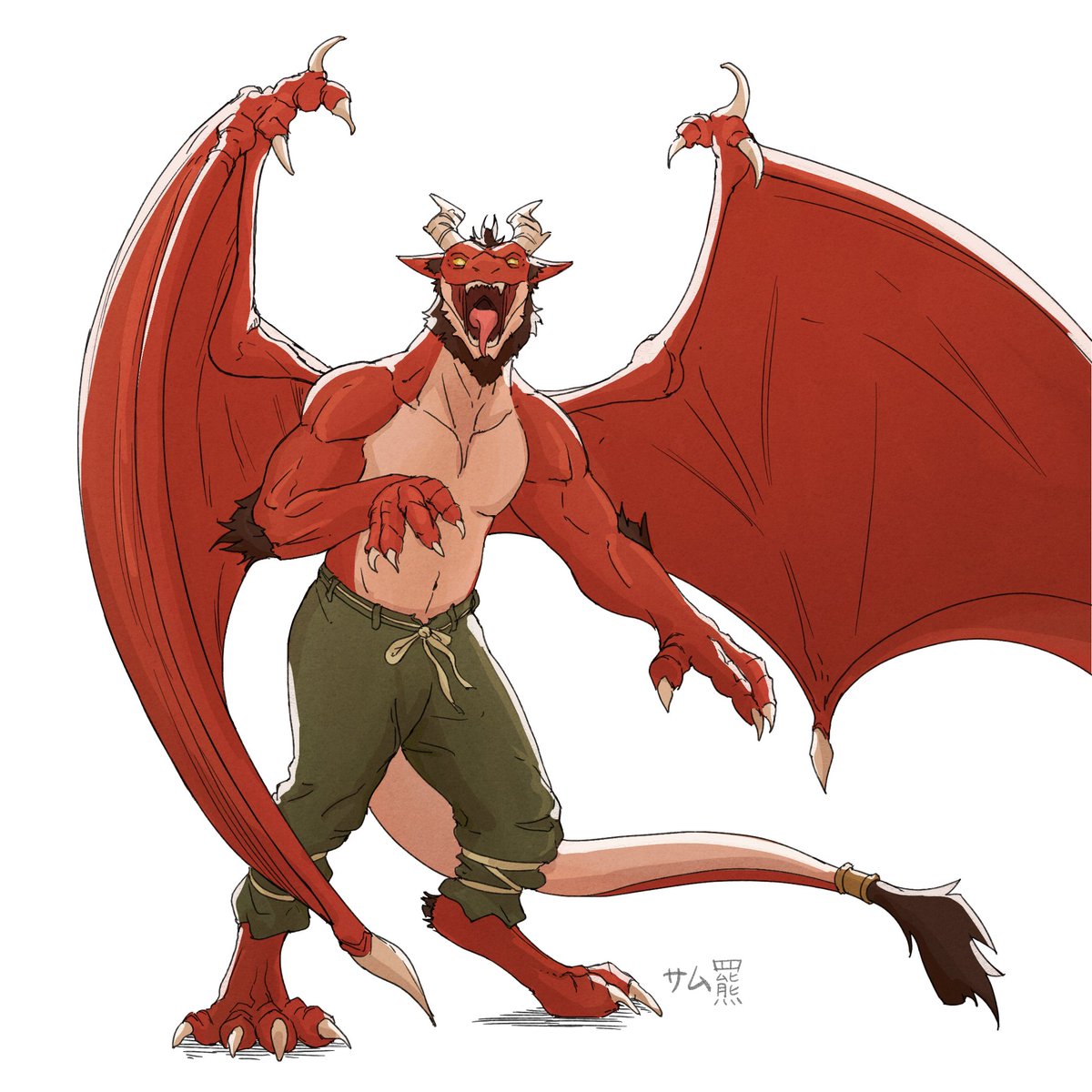 SamHiguma's tweet image. #weretober2024 day 23 - Dragon