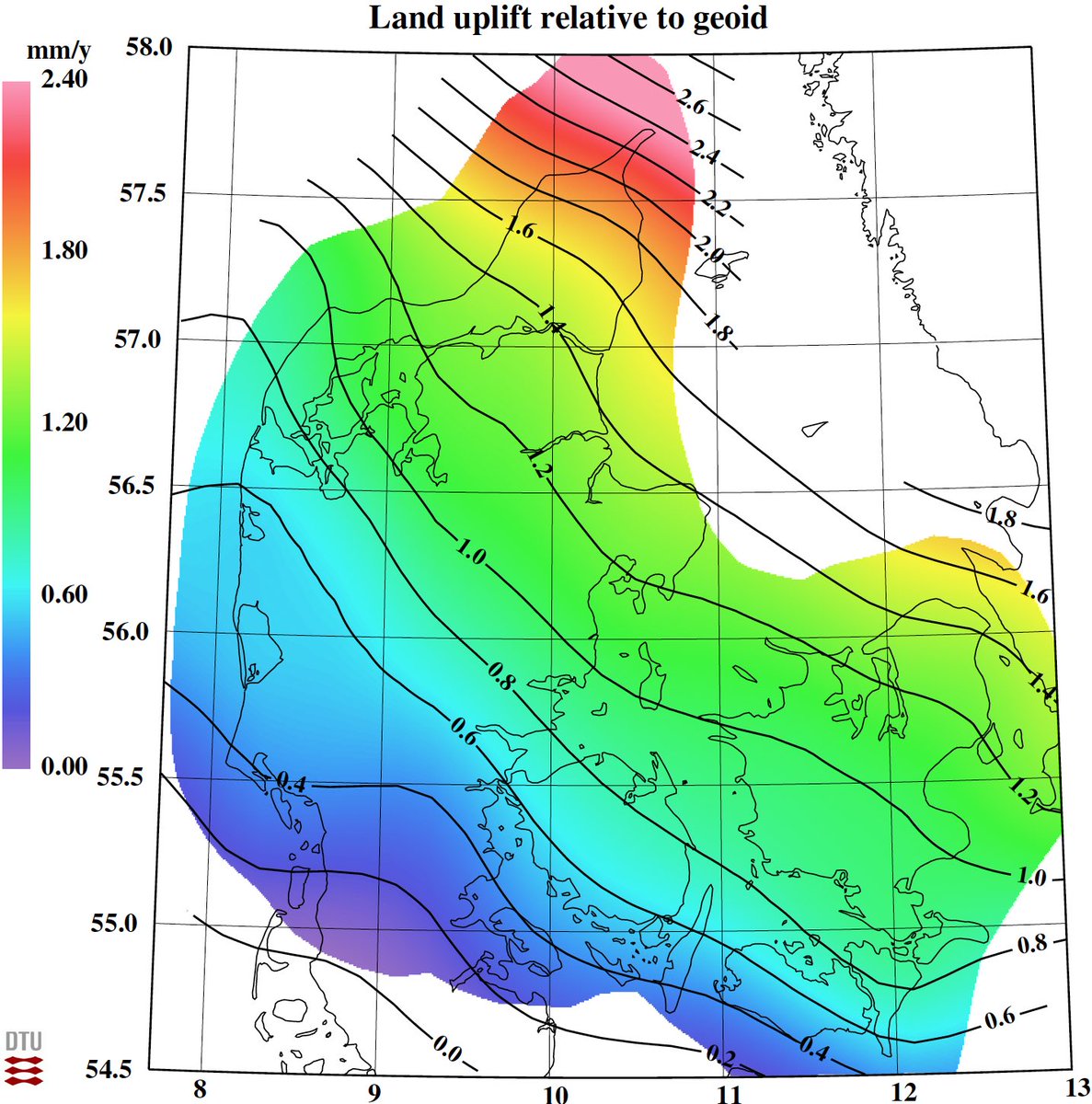 Breaking. Opdateret uplift-model for DK beregnet af Per Knudsen fra <a href="/DTUSpace/">DTU Space</a>. 🌍🌐 Se mere ovre på LinkedIn: linkedin.com/posts/per-knud…