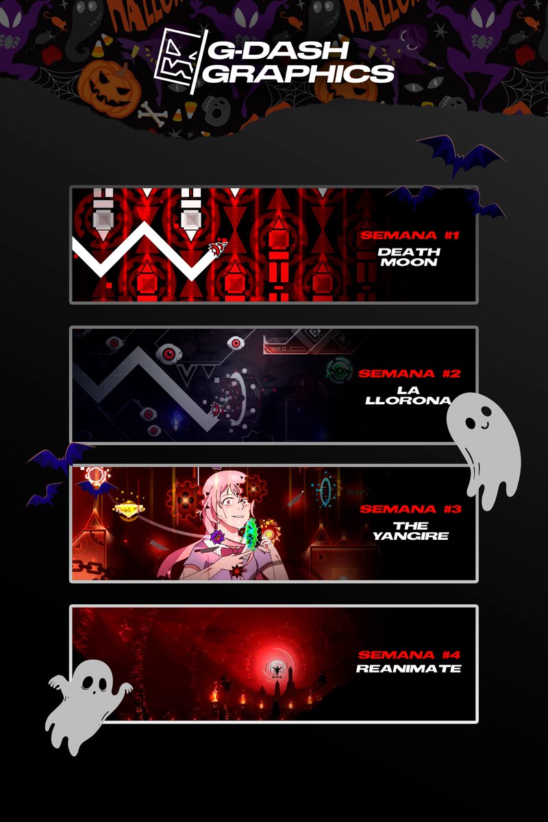 Estamos en la ultima semana del evento de Halloween en el servidor y para este ultimo bloque, la mejor miniatura del ultimo nivel ganará 1 mes de Discord Nitro Basic!

Todos pueden participar: discord.gg/TmQHvfQ5nc