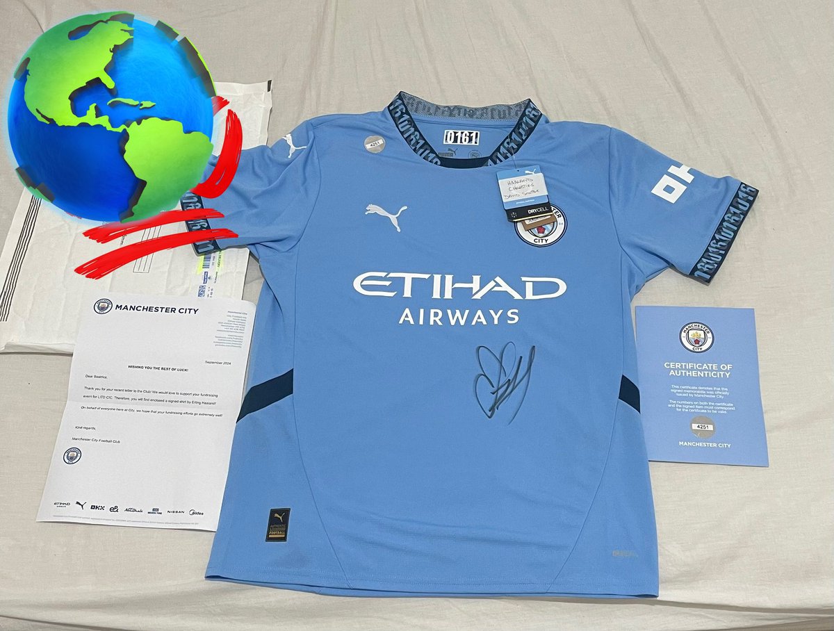 Waouhhhh! This is encouraging.
Thank you <a href="/ManCity/">Manchester City</a> for your endless support. You supported us with a signed Shirt by Erling Haaland to raised funds for our charity.
We are so grateful 🙏