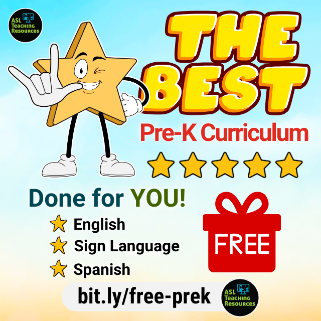 ASLforteachers's tweet image. | 📚 Sign up for 5 days of ASL freebies! Perfect for preschool teachers. ❤️ bit.ly/free-prek #ASLteacher #preksped #specialeducationteacher #aslteachingresources #deafeducation #preschoolcurriculum #teacherofthedeaf #specialeducationteacher