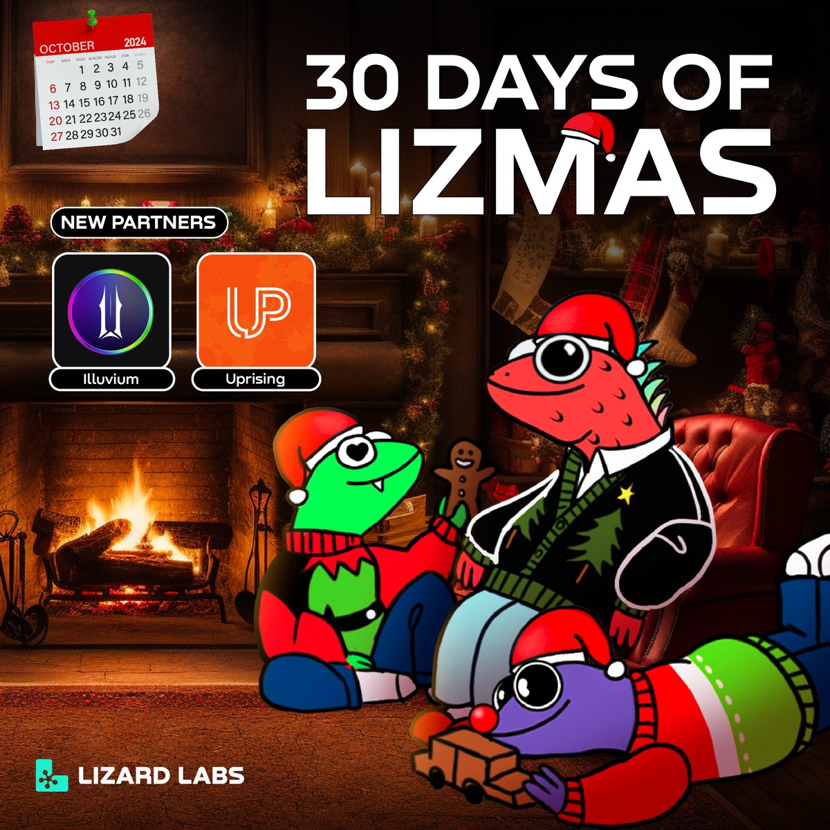 Lizmas is ending soon but we still have a few partners left to announce!

Illuvium and Uprising have been added to our Lizmas campaign! 🎅

Their community members and asset holders get a higher score in our programmatic airdrop, increasing their overall position to qualify for
