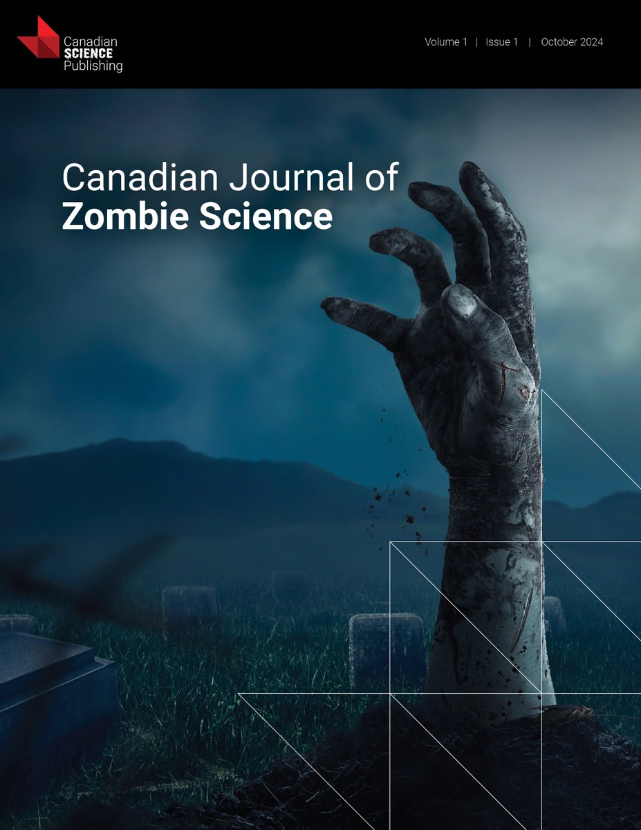 🧟‍♀️ 🧪Science meets the undead! The Canadian Journal of Zombie Science is here for Halloween. From zombie plants to possessed critters, dive into the eerie side of science! Beware...it's not a real journal! 

🎃 ow.ly/COV650TS2fE #ZombieScience