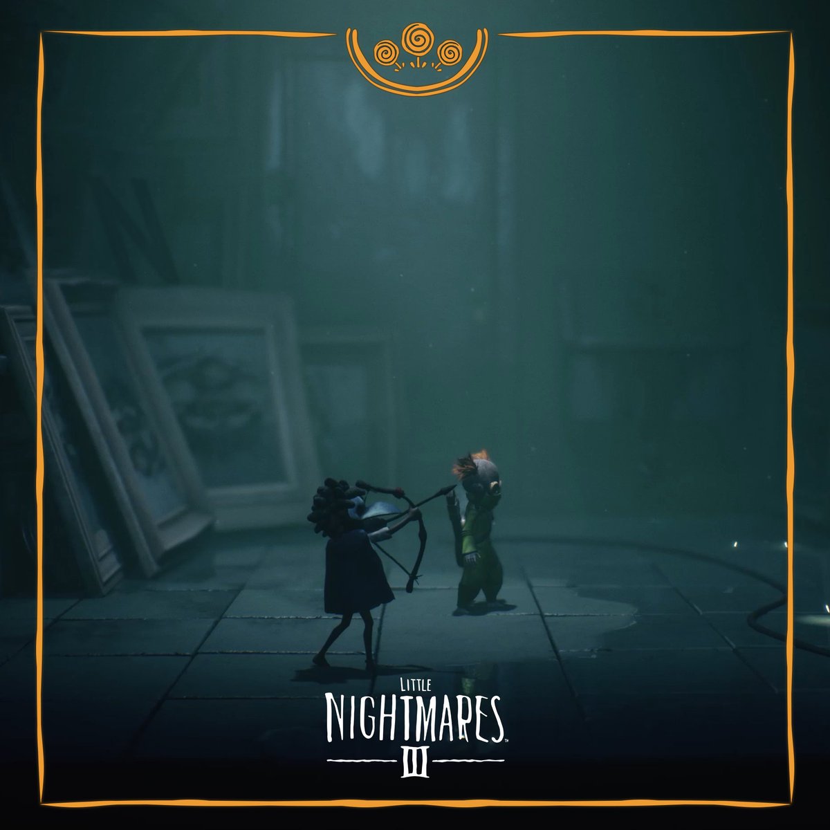 BandaiNamcoUS's tweet photo. Precision and accuracy might be your only hope on these unsettling grounds. Every. Arrow. Counts.

#LittleNightmares III is coming to PlayStation 5, PlayStation 4, Xbox Series X|S, Xbox One, Nintendo Switch, and PC in 2025. https://t.co/SUjsqOVw8d