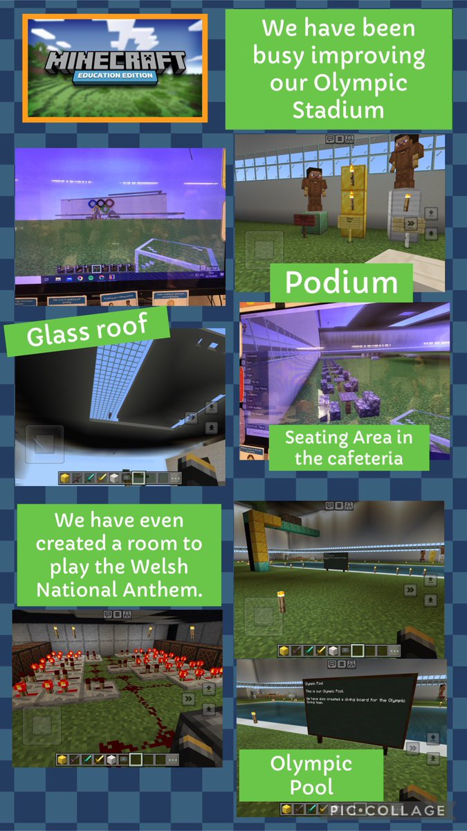 We have been busy working together to add the finishing touches to our Olympic Stadium in Minecraft <a href="/PlayCraftLearn/">Minecraft Education</a>