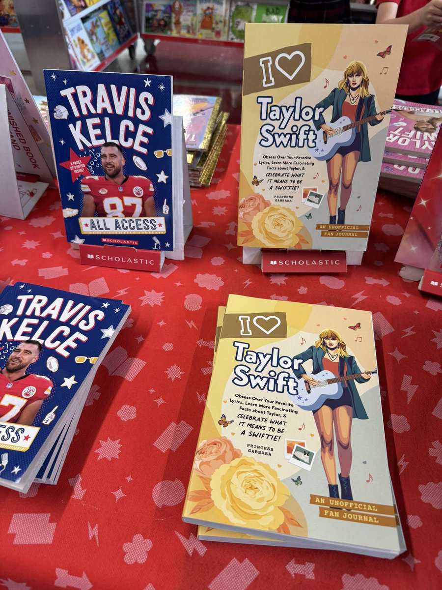 School book fair, Kansas City edition. This section got a lot of interest from the kiddos! <a href="/tkelce/">Travis Kelce</a> <a href="/taylorswift13/">Taylor Swift</a>