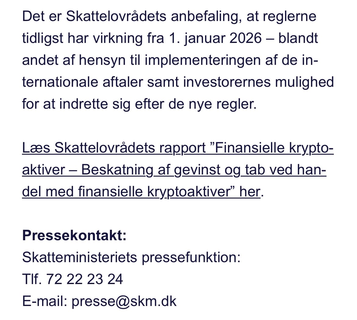 Danielley86DK's tweet photo. @MadsEberhardt Rapporten anbefaler at reglerne tidligst har virkning fra 1. Januar 2026, så det er vel ikke med tilbagevirkende kraft? Stadig super ærgerligt med lagerbeskatning. https://t.co/D2aWp7iles
