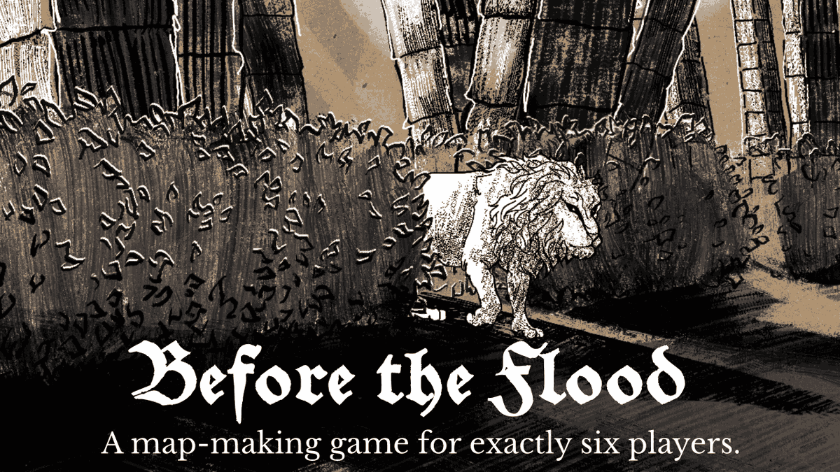 Before the Flood by @omophagic_beast, <a href="/reesie_madeline/">reese</a>, and <a href="/LoneLamplighter/">Sylvan Lawrence is in bluer pastures</a> is now available on itch! Create a utopia unlike any that's been seen with five of your closest friends using the power of ritual, cartography, and harmony. Get it today! Link below.