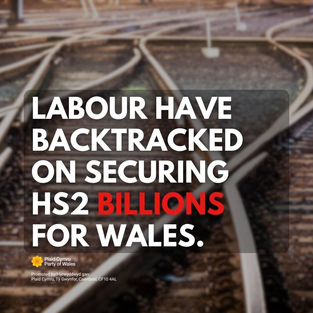 Labour used to join us in calling on Westminster to pay the £4bn owed to Wales from HS2

Tonight, they voted against our calls for the UK Government to cough up Wales' missing billions

While Labour continue to put party before country, Plaid Cymru will demand fairness for 🏴󠁧󠁢󠁷󠁬󠁳󠁿