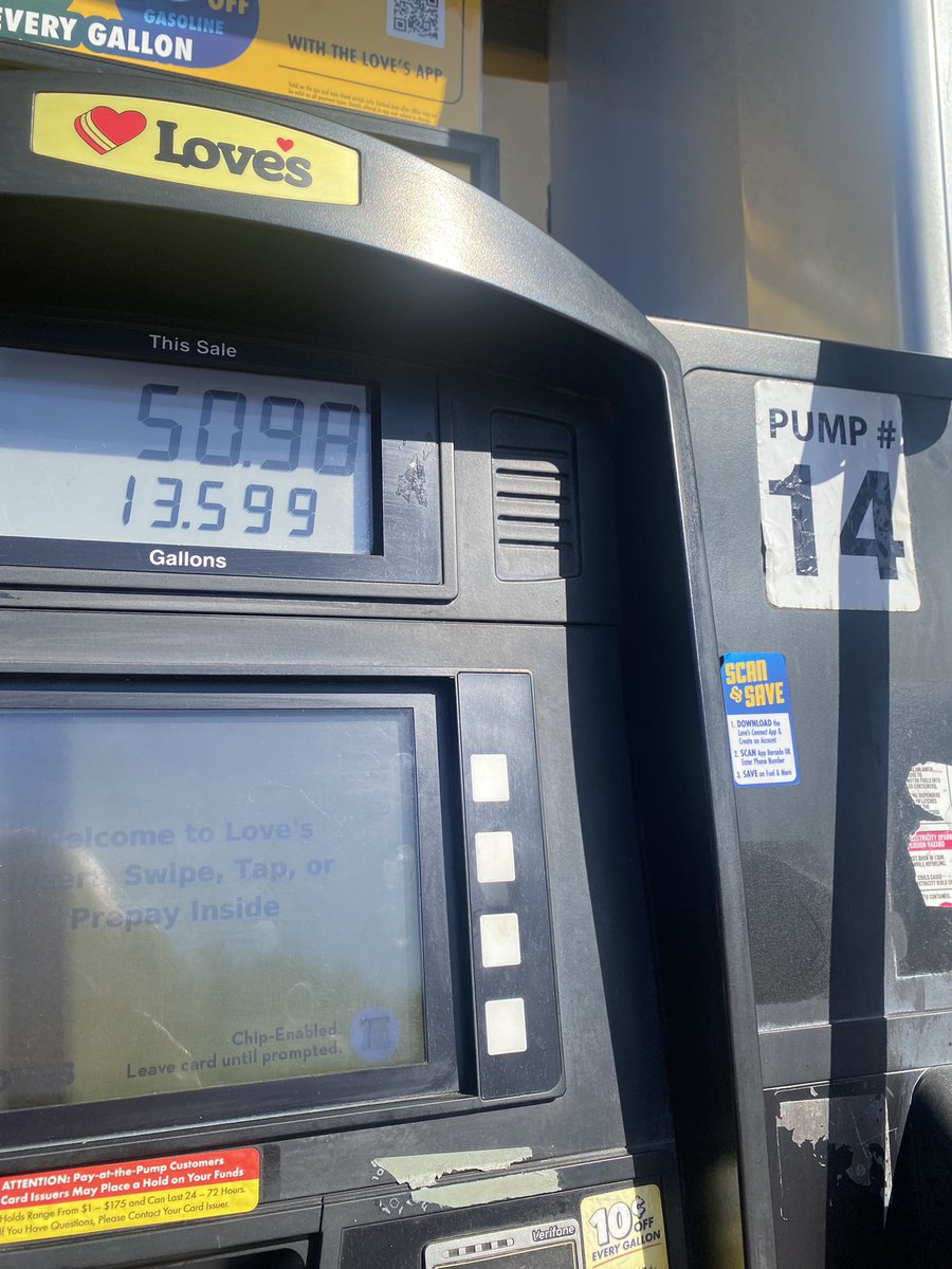 ellensteencook's tweet photo. Serious!?! @LovesTravelStop  in Evergreen. You NEVER print a receipt at the pump. Damn!  Why won’t I learn and just go elsewhere. https://t.co/U09AfcV4FN