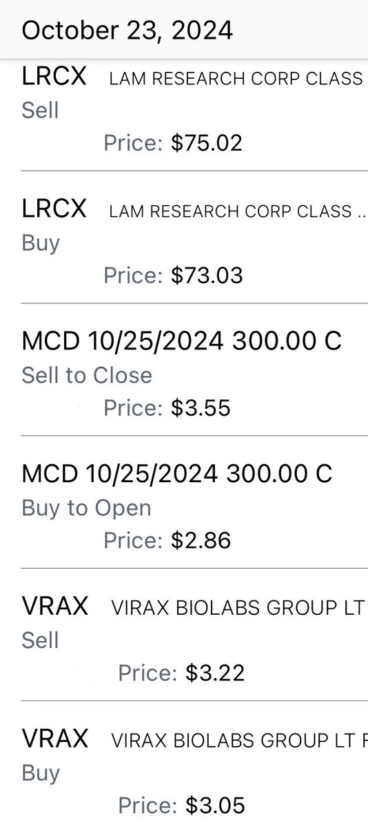 daddymayms's tweet photo. Had a unreal day trading in #AwesomeCalls w/ @AjTrader7 
“You don’t think they’re going to fix there meat!” 🤣🤣 $300 was the target with room to $302. It hit $301.60🤩 $MCD $LRCX $VRAX https://t.co/IJMJ8lsBr5