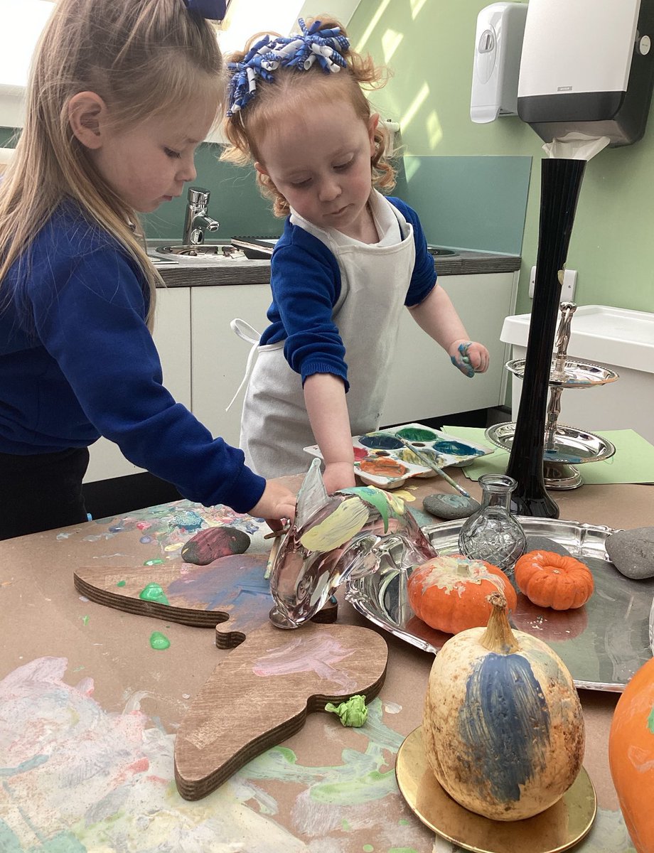 Marresshouse's tweet image. Nurturing creativity by painting household objects in the under 3’s today. Household objects are familiar to the child, and painting them adds an imaginative layer, encouraging them to think creatively about ordinary things and their function in new ways. #childcenteredlearning