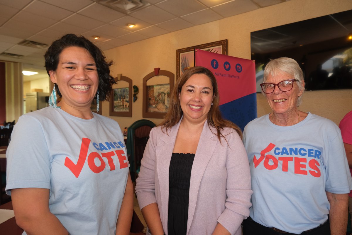 ACSCANCO's tweet image. Congressional District 8 Candidate @YadiraCaraveo joined our #cancervotes volunteers and @mifamiliavotaco for a roundtable discussion focused on saving lives through cancer research, access to healthcare, and tobacco control.
Visit cancervotes.org to learn more