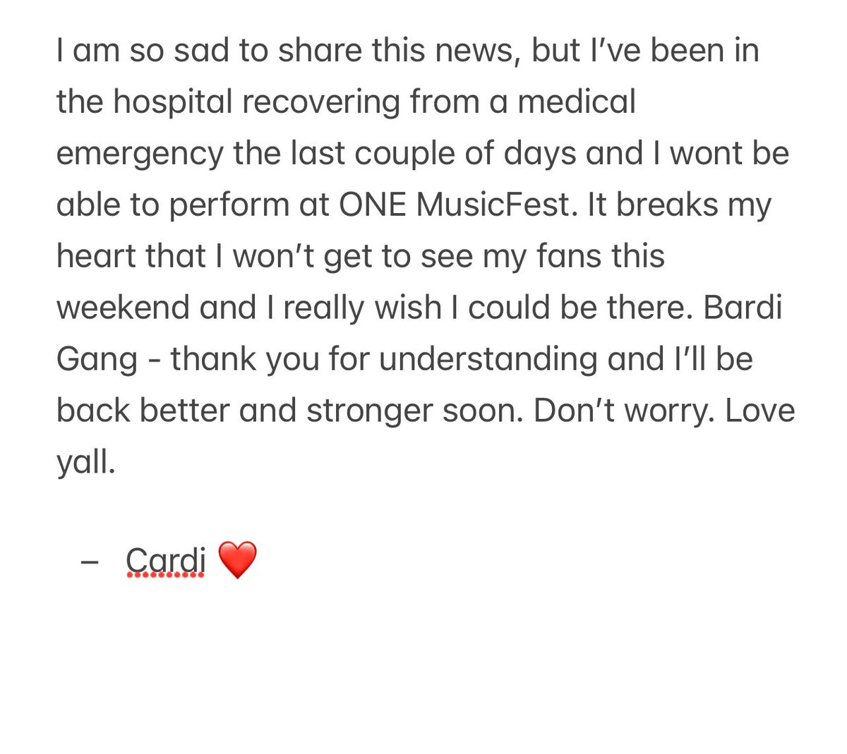 Cardi B tweet media
