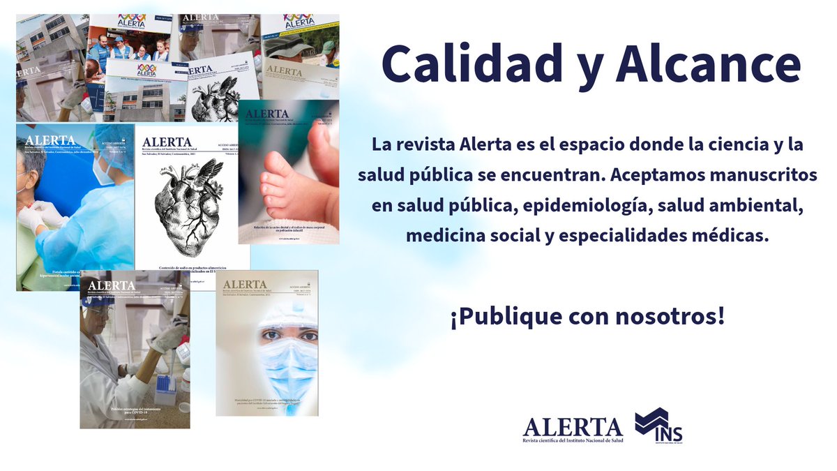 ✅En revista Alerta, creemos en el conocimiento accesible para todos.
 Nuestra revista de acceso abierto le permite compartir su investigación sin barreras y sin costo alguno para autores o lectores.

Más información: alerta.salud.gob.sv/instrucciones-…