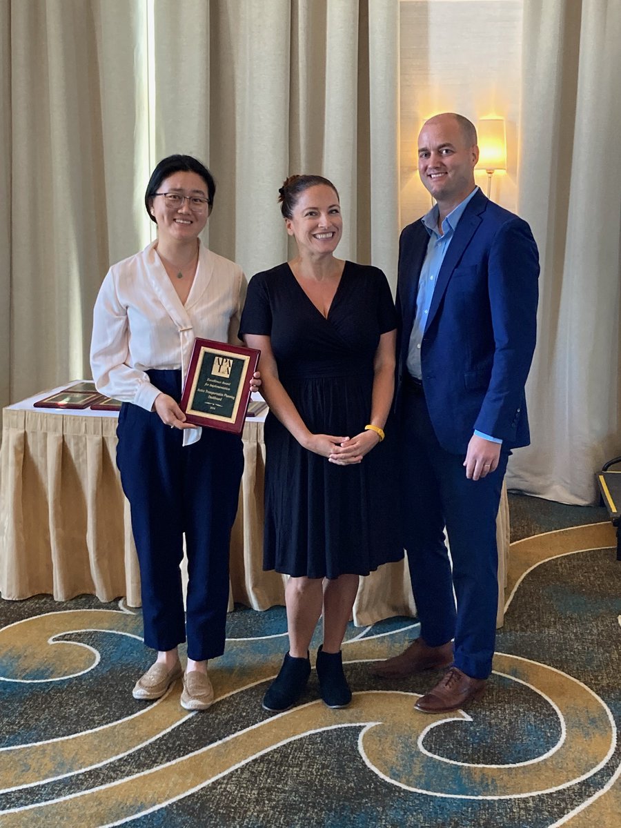 UNOTI's tweet photo. UNOTI was honored at the APA Louisiana Awards Luncheon with the 2024 "Excellence in Implementation Award" for our work with the Louisiana Transportation Research Center. Pictured: Rebecca Bian (LTRC Co-PI) and APA Chapter President Rene Pastorek. https://t.co/HNWb7NB8bt
