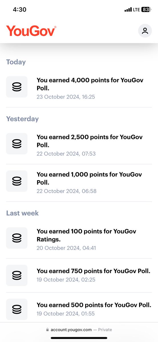 Ehstzy's tweet photo. @Draedavies @Chiboc1 I did mine in my two accounts and got the 4000 points. https://t.co/OTtMC6aXTs