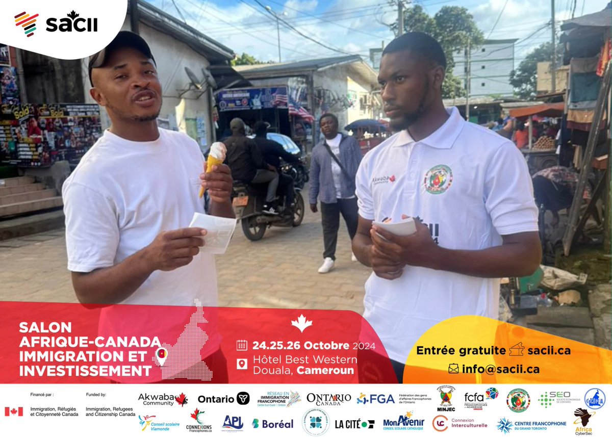 SACIICA's tweet photo. Notre équipe est allée à votre rencontre partageant informations sur les opportunités du SACII.
📅24, 25, 26 Oct.2024
📍Hôtel Best Western, Douala
👉 Inscrivez-vous 𝙂𝙍𝘼𝙏𝙐𝙄𝙏𝙀𝙈𝙀𝙉𝙏 : 𝙬𝙬𝙬.𝙨𝙖𝙘𝙞𝙞.𝙘𝙖/𝙞𝙣𝙨𝙘𝙧𝙞𝙥𝙩𝙞𝙤𝙣 https://t.co/c4ypqXeS4a