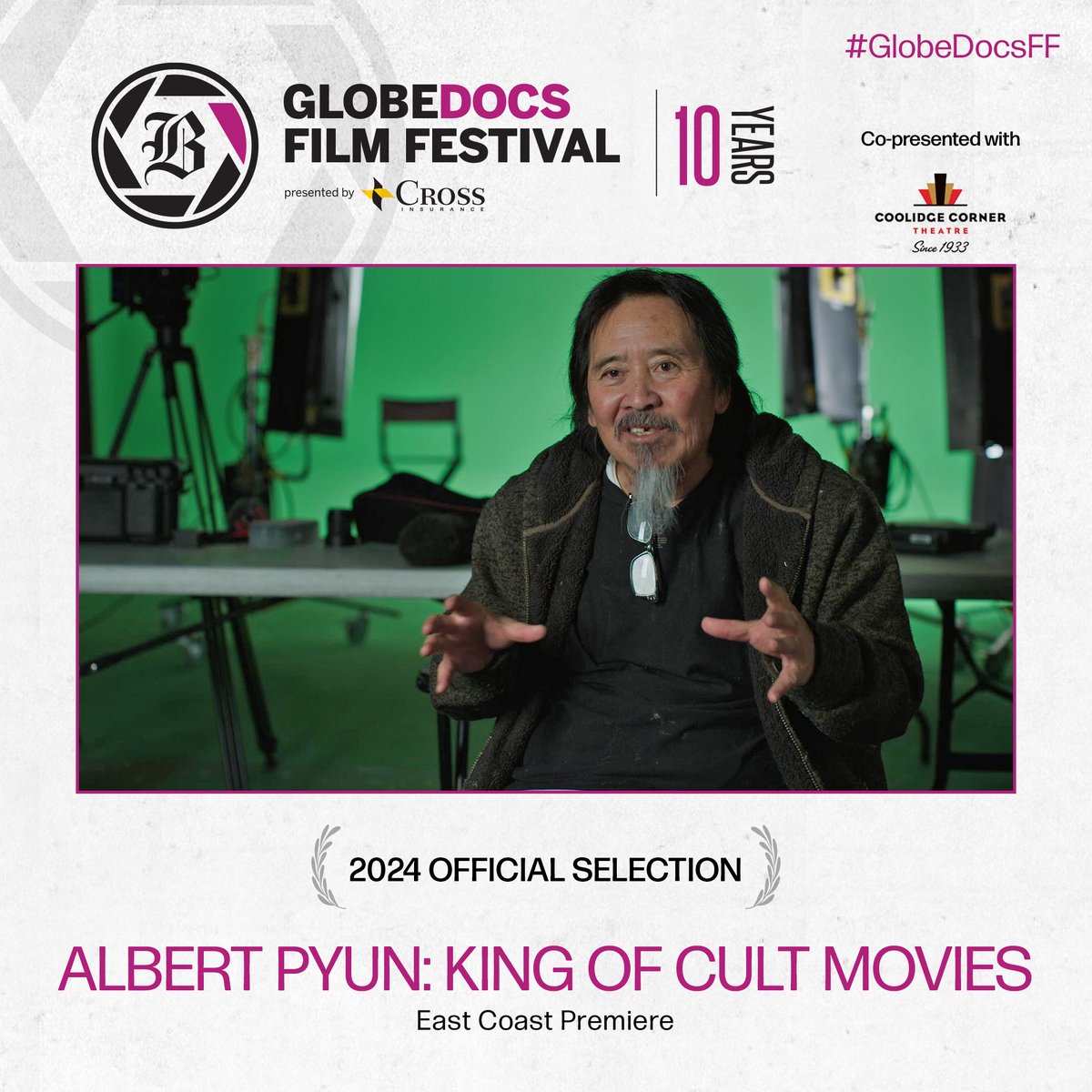 GlobeDocs's tweet image. Head to @thecoolidge tonight for two fantastic East Coast Premieres: OUT OF THE PICTURE (7PM) and ALBERT PYUN: KING OF CULT MOVIES (8PM) during #GlobeDocsFF. Tickets are still available here - don&apos;t miss out! trib.al/wrjnlXi
