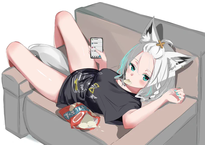 オフモードな白上 