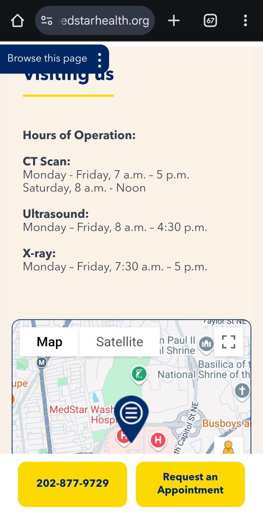 thejenstephens's tweet photo. @MedStarHealth Please correct and add X-Ray hours to your webpages. Web says 7:30am - 5 pm. Handwritten note at Washington Hospital Center says 7:30-3.

Wrong hours: https://t.co/P1jul1q1xx

No hours listed: https://t.co/ubSfYqEEo3 https://t.co/hgbii4pkbX