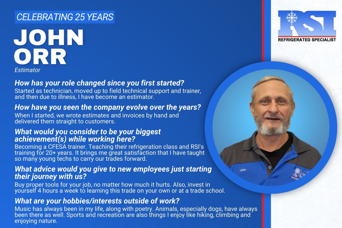 rsidfw's tweet image. 25 years and counting with RSI! 🎉 Join us in celebrating John Orr, whose contributions have left a lasting impact on our team and industry!

🔗rsidfw.com/john-orr-celeb…