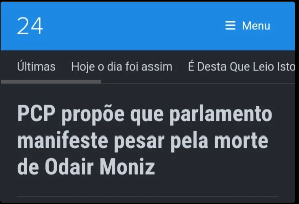 PCP propõe que parlamento manifeste pesar pela morte de Odair Moniz
👇
24.sapo.pt/atualidade/art…