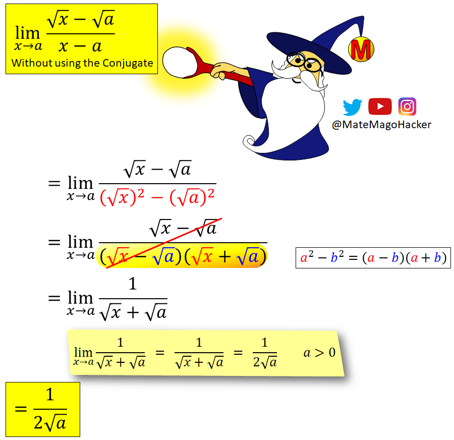 MateMagoHacker's tweet photo. Normally this limit is solved by multiplying by the conjugate. Here is a version without using conjugates.

#limits #calculus #mathematics #límites #cálculo #Matemáticas https://t.co/OwdsJT31xX