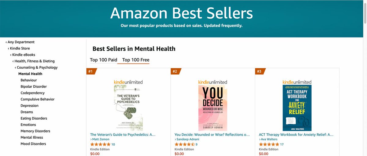 Thanks to your support, the Veteran's Guide to Psychedelics ebook is already number one in so many categories, including Mental Health, Self Help, and more.

The ebook is still free to download for the next four days. Get yours here: amazon.com/Veterans-Guide…