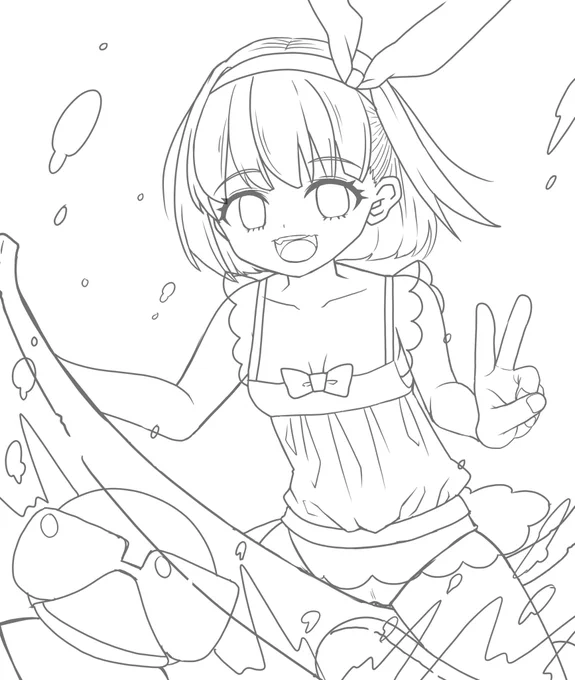 今日イラスト納品出来るかギリって感じなので、とりあえず次の趣味絵予定のカズラドロップちゃんラフを投げとく🌸 