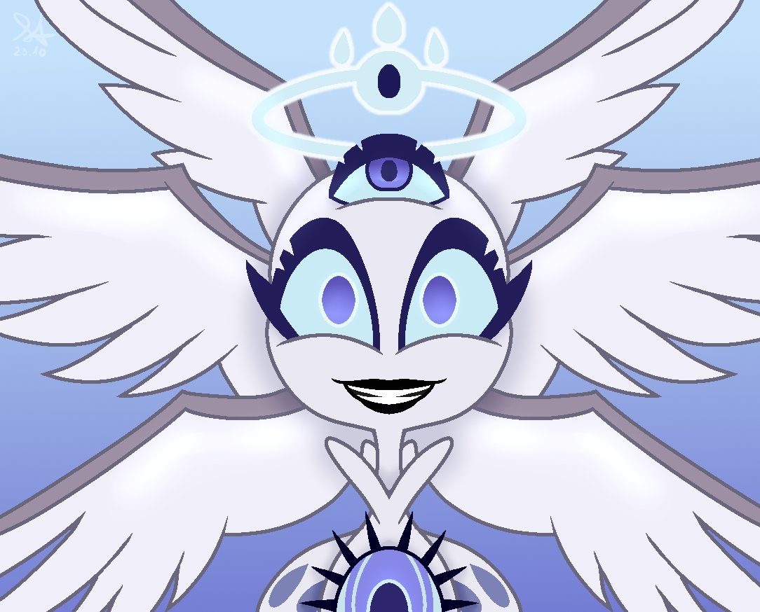 StellaArti17923's tweet image. I know I missed a few days but better late than never so here is today's drawing. Prompt: Seraphim

A Joyful Emily on her Angelic Form

#Helltober #HazbinHotel #HazbinHotelEmily