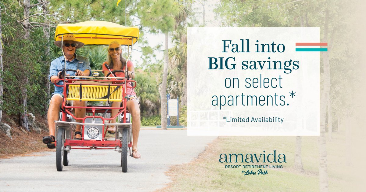 Ready to make the move to Amavida? Contact us today and discover how you can FALL into big savings on our Independent Living and Assisted Living residences!* Don’t miss out—this offer is available for a limited time only! 

*Limited availability.