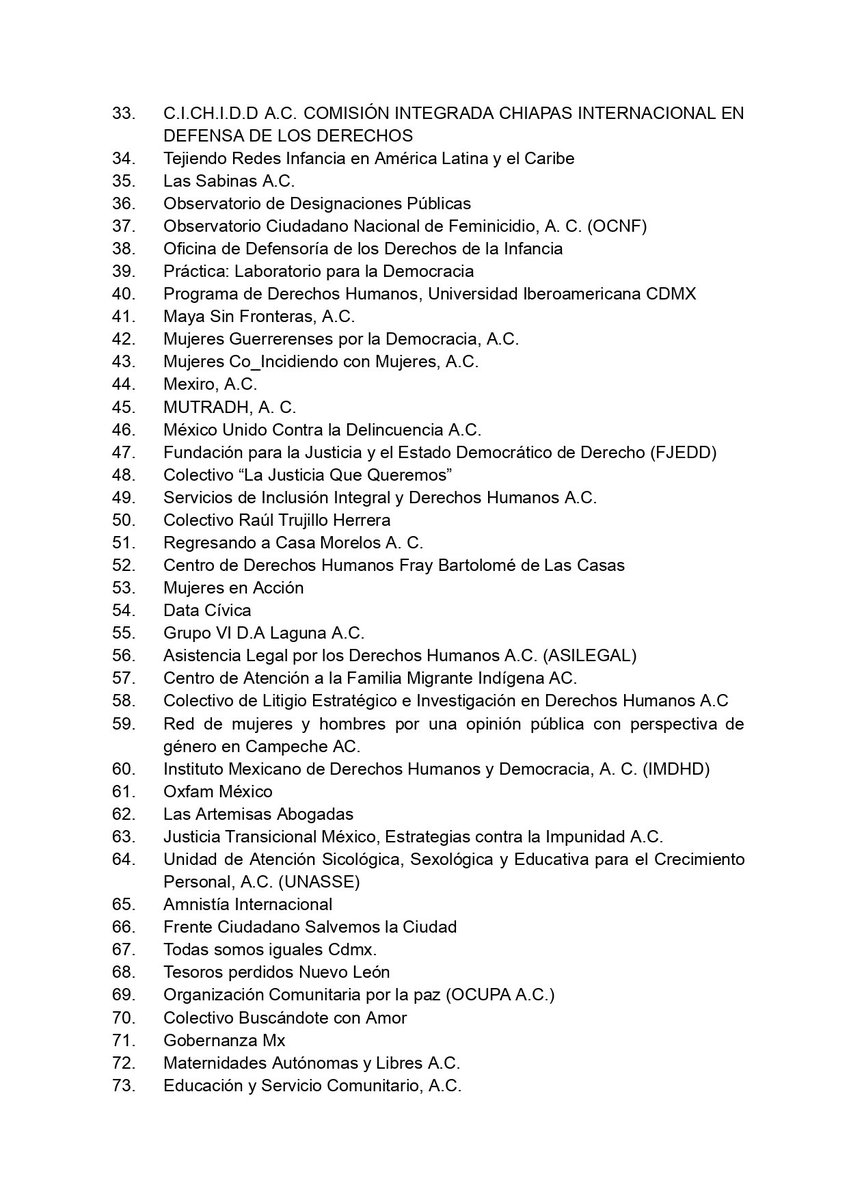 GTPM_MX's tweet photo. #CartaAbierta| Diversas orgs de la sociedad civil manifiestan preocupación sobre la iniciativa de reforma constitucional para modificar los artículos 1°, 103, 105 y 107 de la Carta Magna.
@adan_augusto
@senadomexicano 
@RicardoMonrealA 
@Sergeluna_S
@AdanAugusto
@EnriqueInsunza https://t.co/zfaaRXtSvb