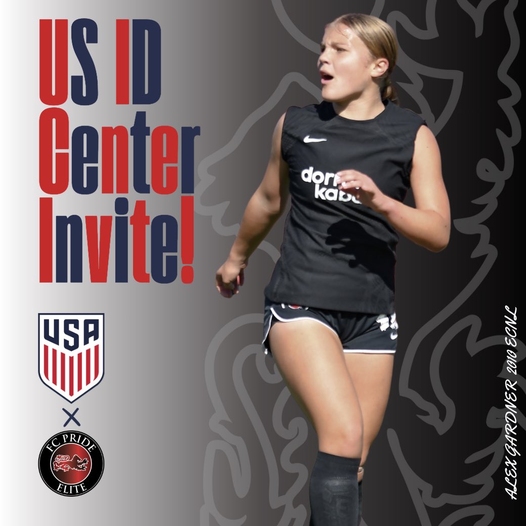 Congrats to Alex Gardner on her selection to train with the area <a href="/USYNT/">U.S. Soccer YNT</a> ID center in Columbus Ohio.  You’ve got this Alex. Play well. Good luck to all 3 girls participating from FC Pride 
<a href="/fcpride10G_ecnl/">FC Pride 2010 Girls ECNL</a>