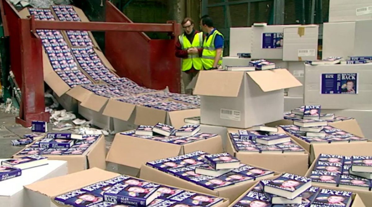 Stoggaf's tweet photo. @MyArrse Same path to the pulping machine as Alan Partridge’s “Bouncing Back”. Except Alan’s book was better https://t.co/GBGYZa8Hmz