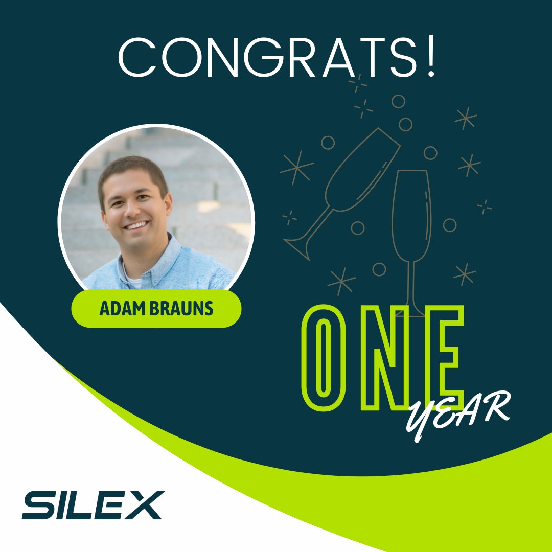 SilexData's tweet photo. 🎉Congrats to Adam Brauns on his 1-year anniversary with Silex! As a skilled Senior Solutions Engineer, Adam’s dedication and hard work have truly made an impact. Thank you, Adam, for all that you do – here’s to many more successful years ahead! #WorkAnniversary #TeamSilex https://t.co/8sZ0HUITxn