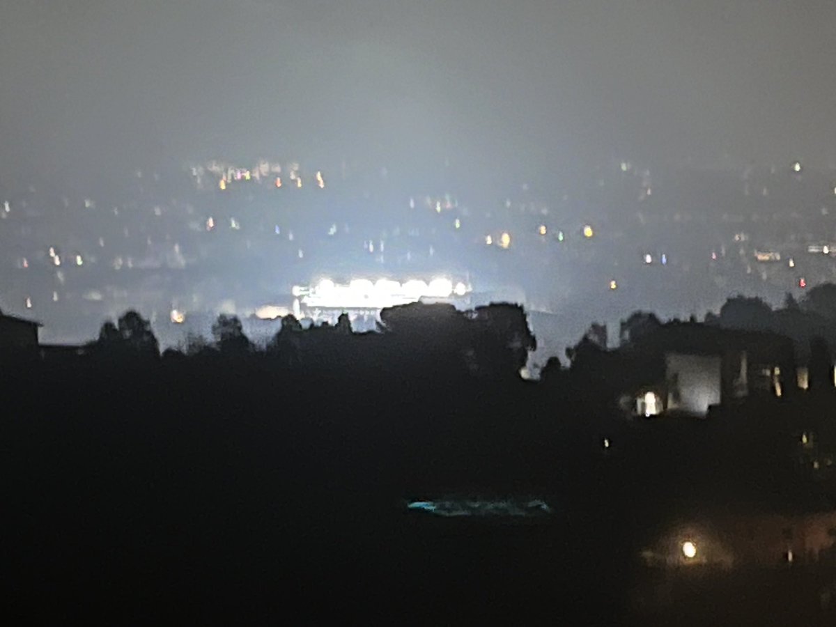 View from my apartment now. Stadium lights still burning brightly.
Enjoy your evening and safe travels to those heading home tonight. 😃🍀