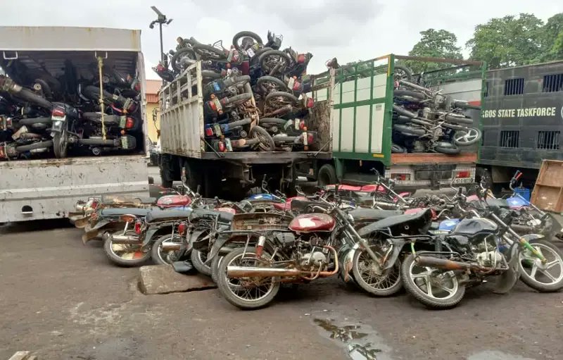 NGReporter's tweet photo. Lagos Intensifies Crackdown on Illegal Motorcycle Operations, Impounds 115 Bikes -  https://t.co/5A6aiEcdod https://t.co/n4tWk8Stpy