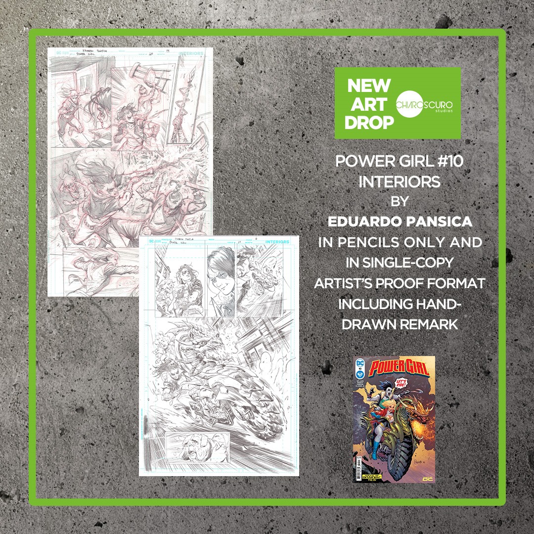 Chiaroscuro Studios (@chiaroscuro_ofc) on Twitter photo ✨NEW ART DROP!
PAULO SIQUEIRA - Covers on paper from Daredevil: Unleash Dead - Red Band #2, and Star Wars: Darth Maul - Black, White & Red #3 > cafurl.com/?i=24902
EDUARDO PANSICA Interiors, pencils only and in Artist’s Proof format from Power Girl #2, #3, #4, #8, #9, and ✨NEW ART DROP!
PAULO SIQUEIRA - Covers on paper from Daredevil: Unleash Dead - Red Band #2, and Star Wars: Darth Maul - Black, White & Red #3 > cafurl.com/?i=24902
EDUARDO PANSICA Interiors, pencils only and in Artist’s Proof format from Power Girl #2, #3, #4, #8, #9, and
