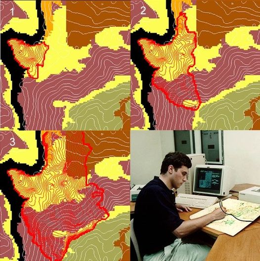 david_gnomusy's tweet photo. Entre estas dos imágenes hay 30 años de diferencia. A un lado, CARDIN 3.0 (1994), mi primer simulador de incendios forestales; al otro, la última simulación visual en Unreal Engine 5.4 integrada en una experiencia VR de gemelos digitales (2024). https://t.co/IP9BdM4WBX