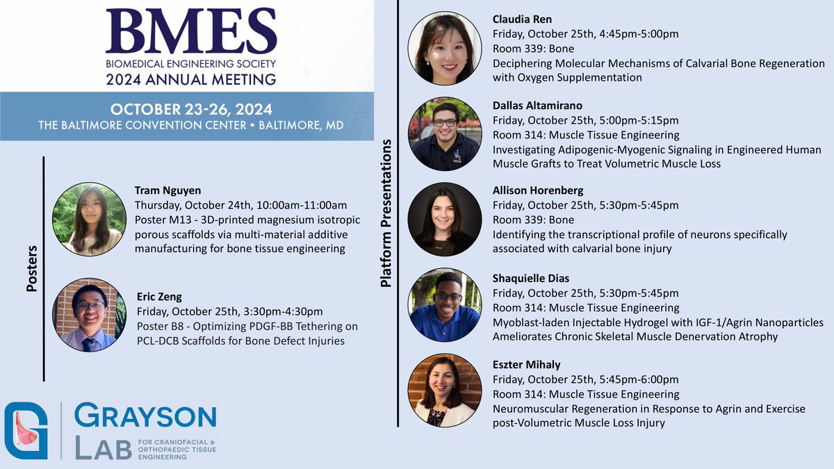The <a href="/GraysonLab/">Warren Grayson</a> is ready for the <a href="/BMESociety/">Biomedical Engineering Society</a> Annual Meeting. Looking forward to our rapid fire talk session on Friday afternoon!!