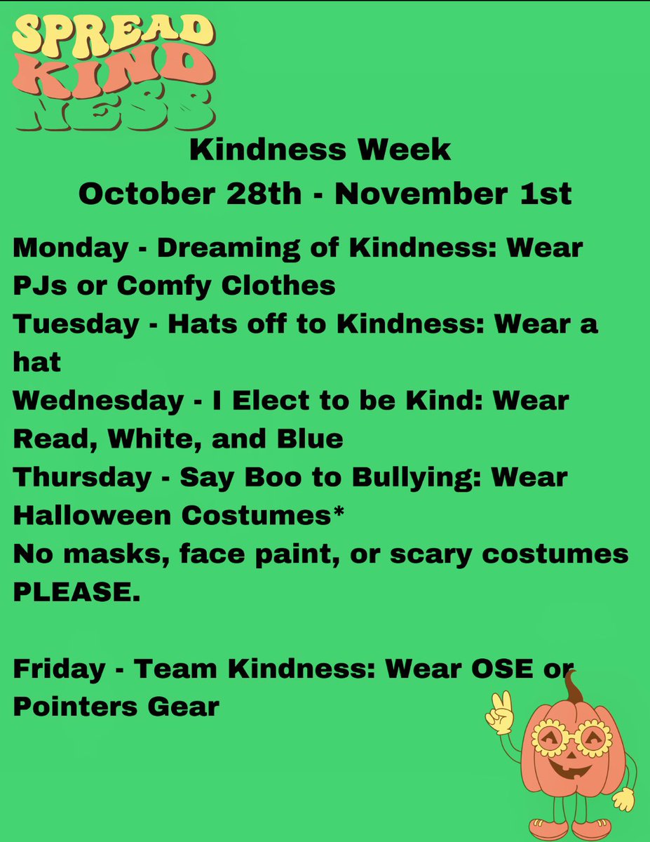 OSE dress up days for next week!