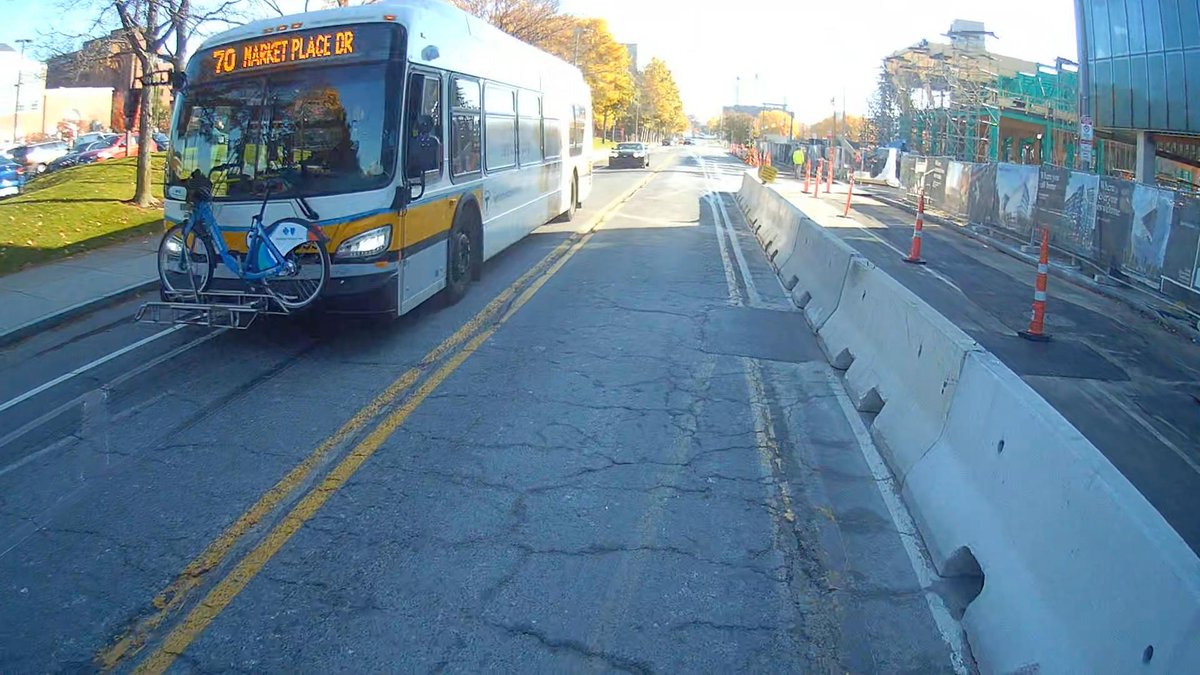 saulblum's tweet photo. @RLoganW9 @BikeWaltham @CityofWaltham @RideBluebikes Getting Blue Bikes to Waltham, one 70 bus at a time! https://t.co/wHaU7UsE8L
