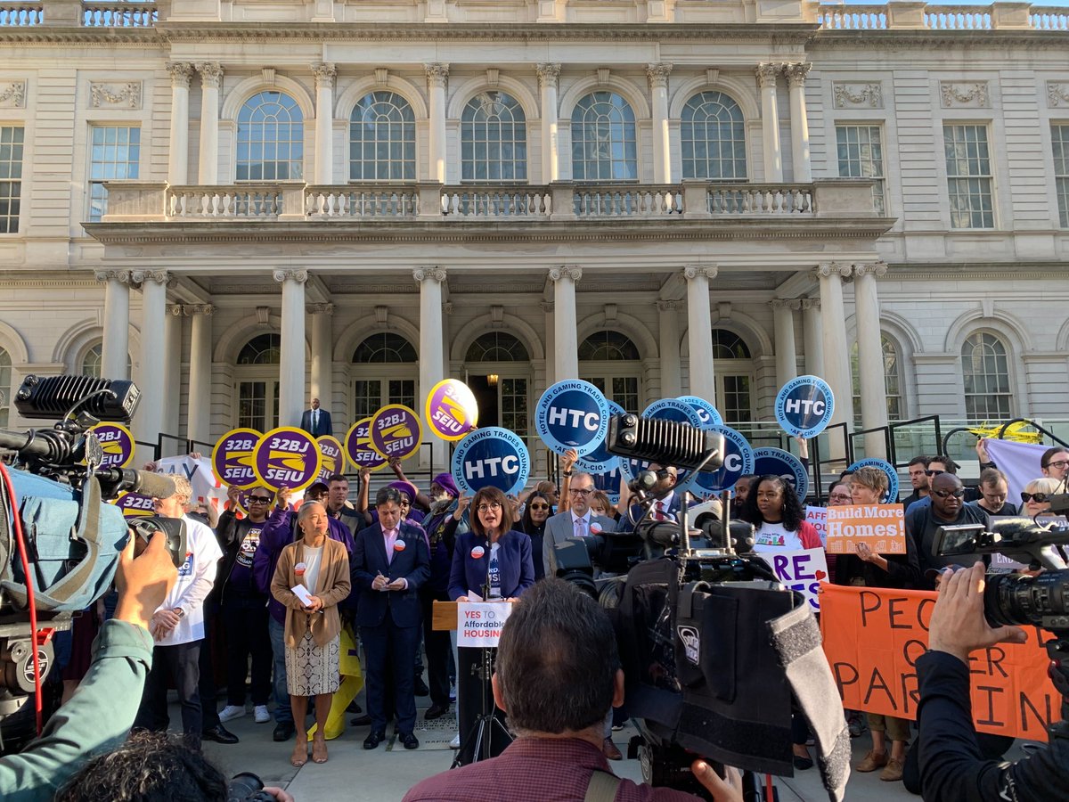 theNYHC's tweet photo. NYers overwhelmingly support City of Yes -- thank you to @MarkLevineNYC @DRichardsQNS @ReynosoBrooklyn @NYHTC @DC37nyc @32BJSEIU and so many others for saying #YesToHousing to address our affordability crisis! https://t.co/ByMsZZhFHQ