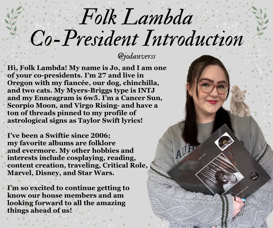 folklambda's tweet photo. Here is your Co-President team! Please reach out to either/both of us if you have any questions, concerns, ideas, etc. 🩶✨

Jo: @jodanverss 
Mel: @melmac813 https://t.co/RIwizPEFIe